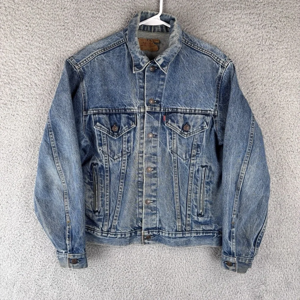 Vintage Levis Trucker Jean Jacket Mens 40 Type 3 Denim 70506 Made USA 80s